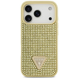 Gæt Rhinestone Triangle Logo iPhone 17 Pro Case - Guld