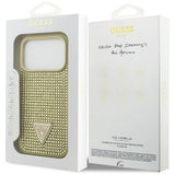 Gæt Rhinestone Triangle Logo iPhone 17 Pro Case - Guld