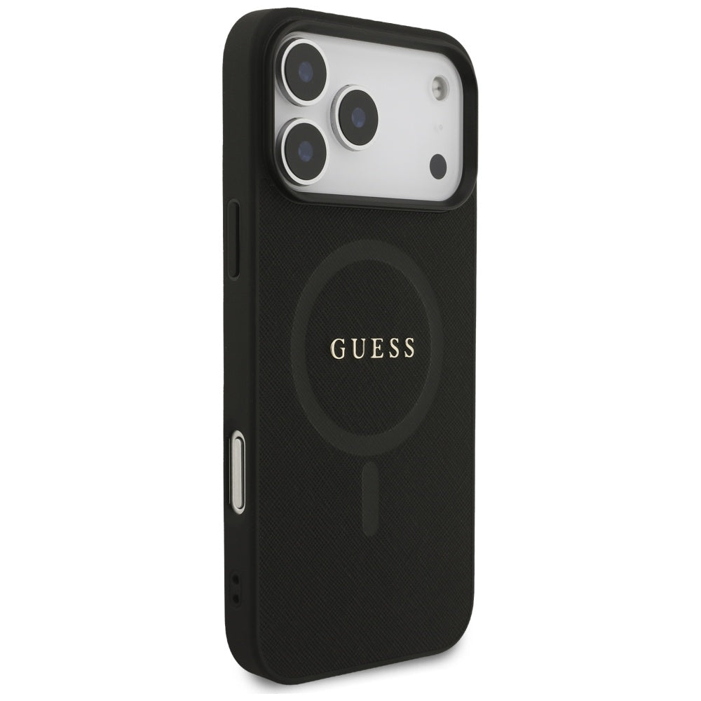 Guess Saffiano Classic Logo MagSafe Case til iPhone 17 Pro Max - sort