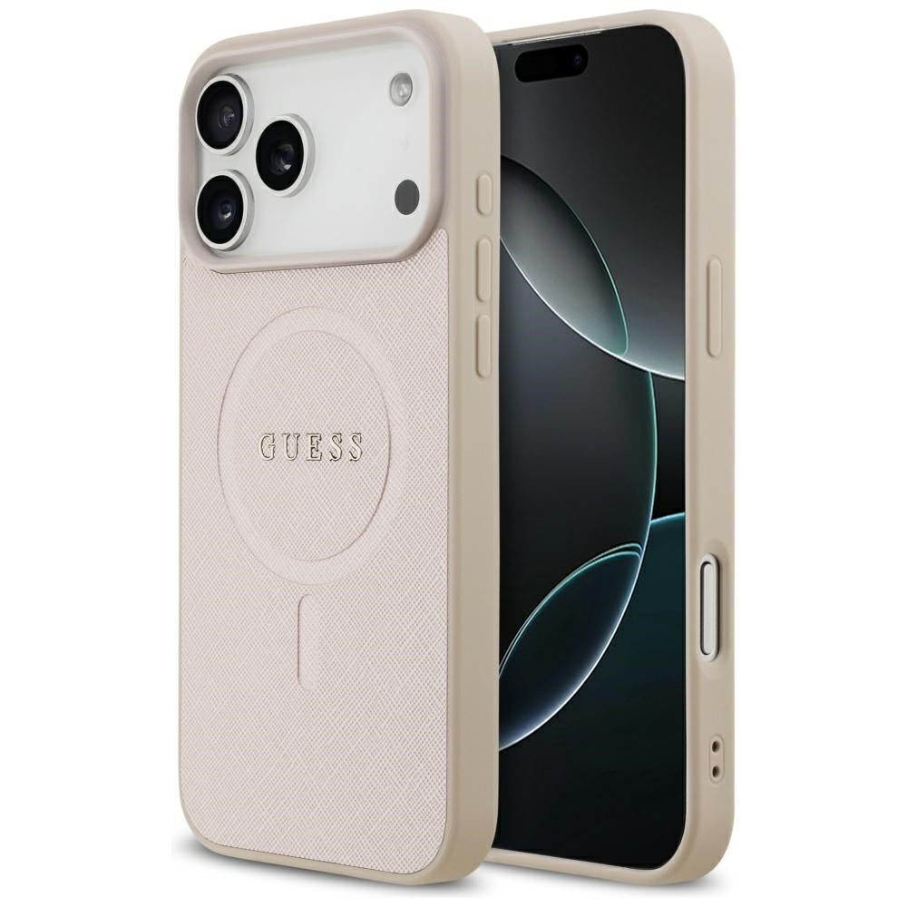 Guess Saffiano Classic Logo MagSafe Case til iPhone 17 Pro Max - Pink