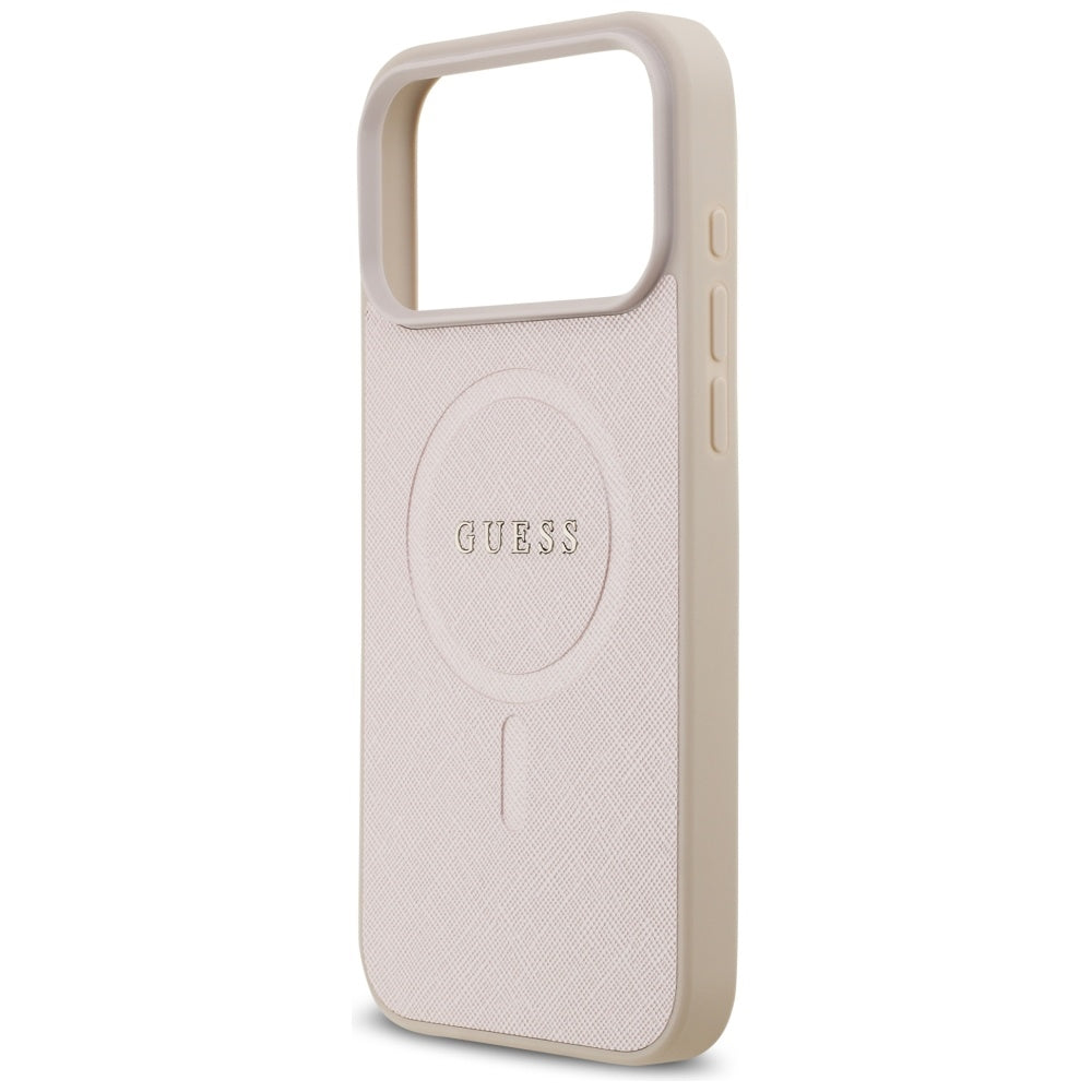 Guess Saffiano Classic Logo MagSafe Case til iPhone 17 Pro Max - Pink