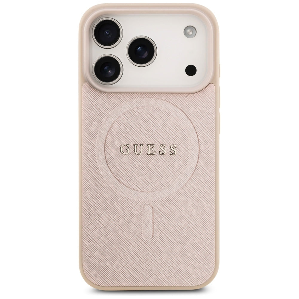 Guess Saffiano Classic Logo MagSafe Case til iPhone 17 Pro - Pink