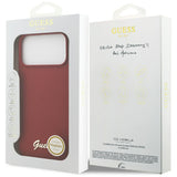Guess Silicone Script Metal Logo MagSafe Case til iPhone 17 Pro Max - Rød