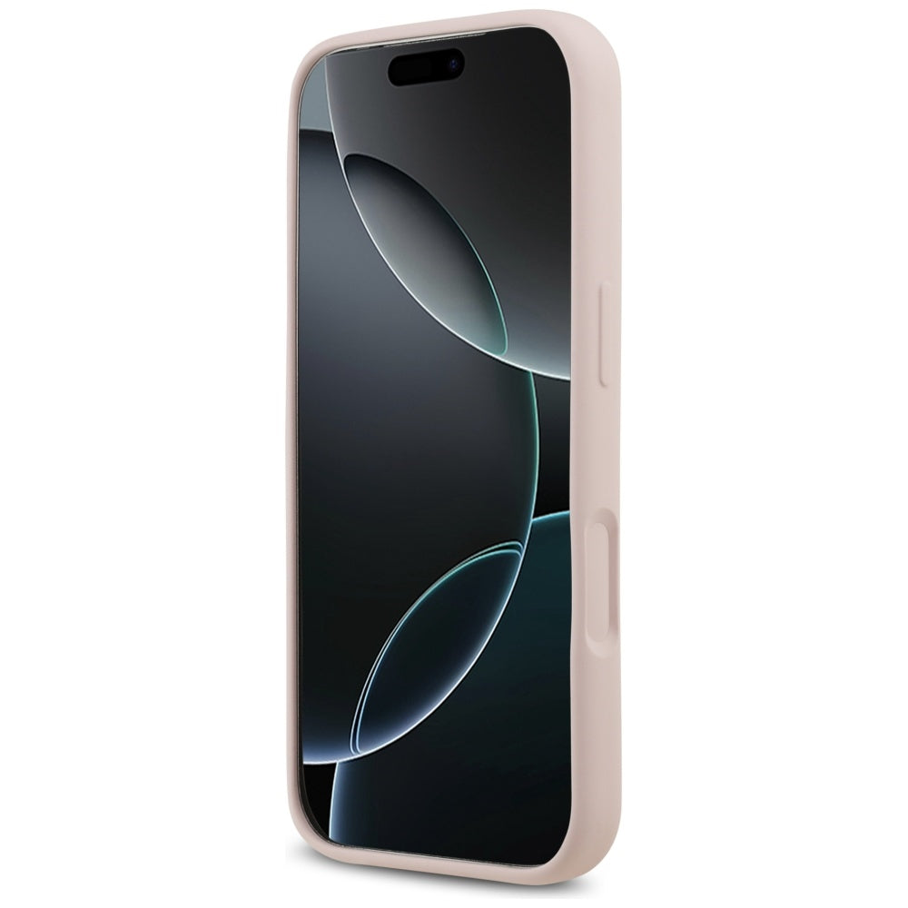 Guess Silicone Script Metal Logo MagSafe Case til iPhone 17 Pro - Pink