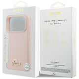 Guess Silicone Script Metal Logo MagSafe Case til iPhone 17 Pro - Pink