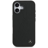 Mercedes læder Large Laurel Leave MagSafe Case til iPhone 17 - sort