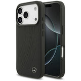 Mercedes læder Large Laurel Leave MagSafe Case til iPhone 17 Pro - sort