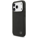 Mercedes læder Large Laurel Leave MagSafe Case til iPhone 17 Pro - sort