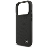 Mercedes læder Large Laurel Leave MagSafe Case til iPhone 17 Pro - sort