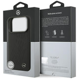 Mercedes læder Large Laurel Leave MagSafe Case til iPhone 17 Pro - sort