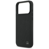 Mercedes læder Large Laurel Leave MagSafe Case til iPhone 17 Pro Max - sort