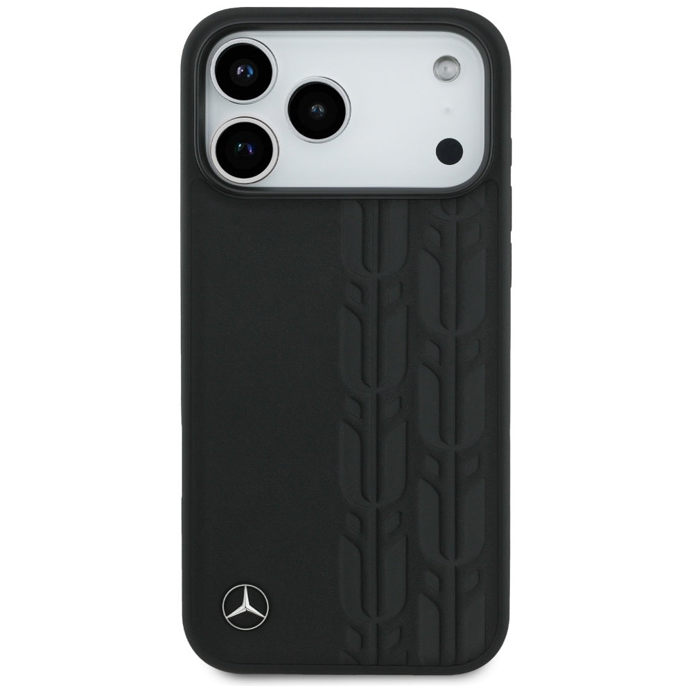 Mercedes læder Laurel Leaves MagSafe Case til iPhone 17 Pro Max - sort