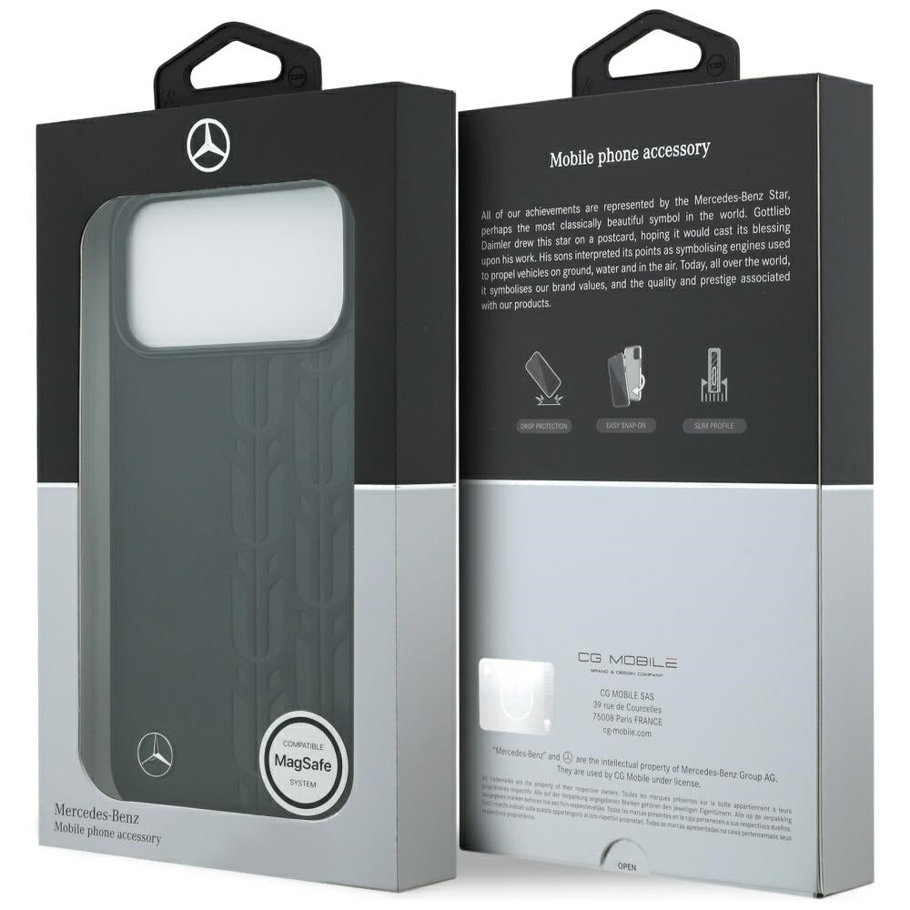 Mercedes læder Laurel Leaves MagSafe Case til iPhone 17 Pro Max - sort