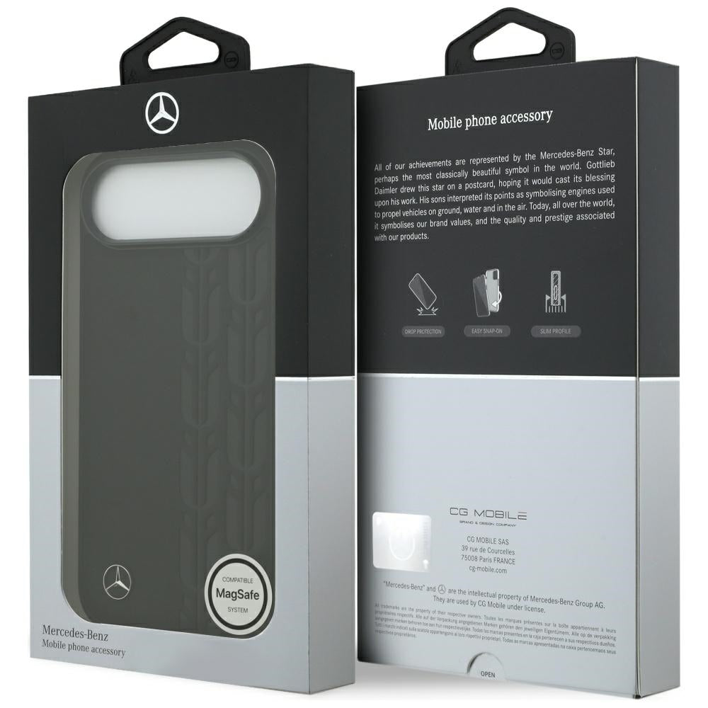 Mercedes læder Laurel Leaves MagSafe Case til iPhone Air - sort