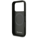 Mercedes Leather Vintage Logo MagSafe Case for iPhone 17 Pro - Black