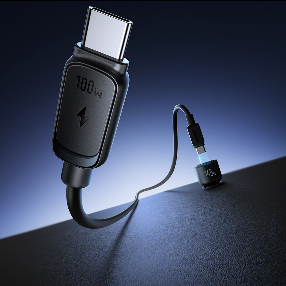 Joyroom JR-CCN07 145W Biloplader 2xUSB-C USB-A + 100W USB-C Kabel - mørkgrå