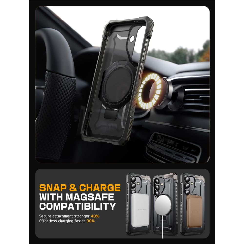 Supcase UB Grip Mag MagSafe Case til Samsung Galaxy S25 FE - sort