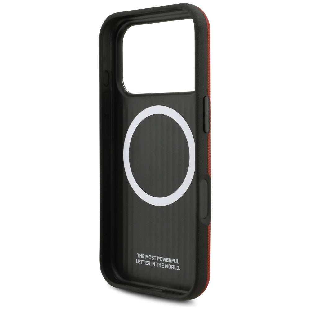 BMW M FW Metal Logo MagSafe Case til iPhone 17 Pro - Rød