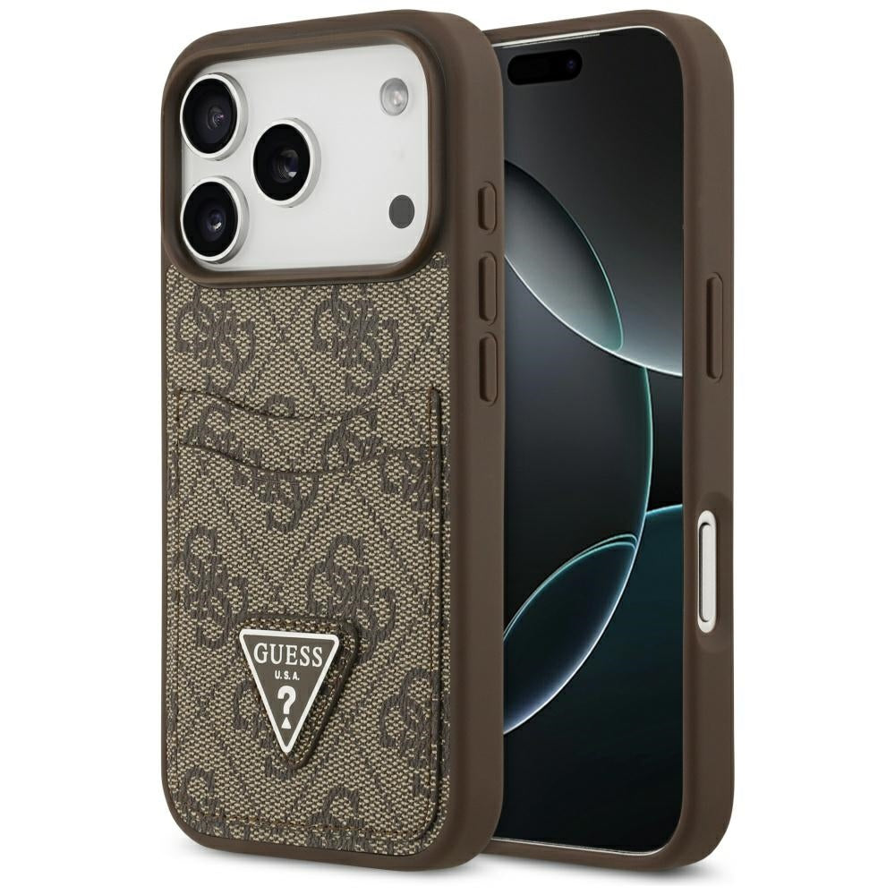 Guess 4G Nauble Card Triangle Case til iPhone 17 Pro - Brunt