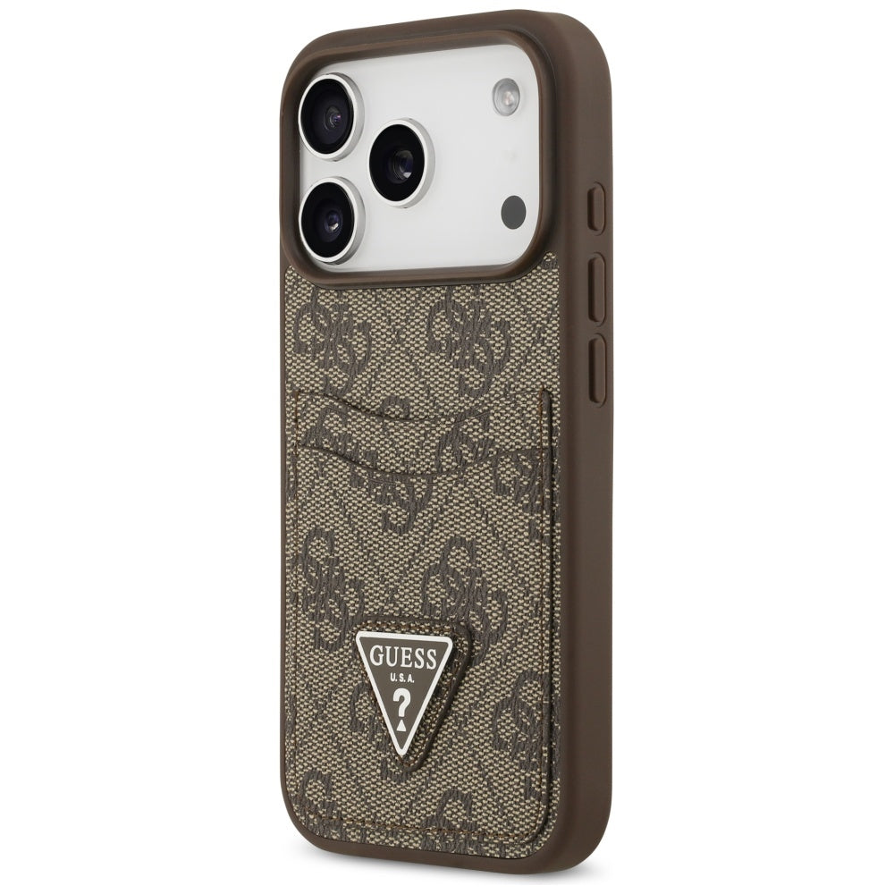 Guess 4G Nauble Card Triangle Case til iPhone 17 Pro - Brunt