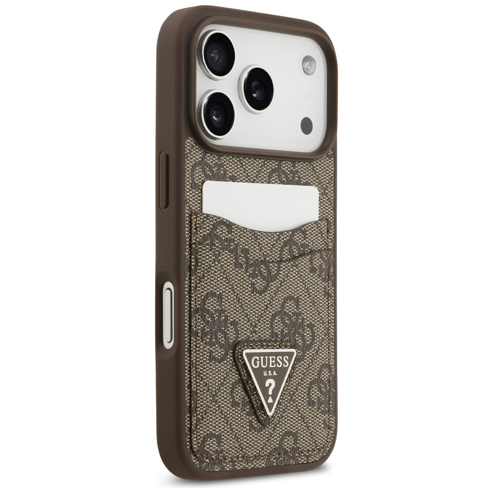 Guess 4G Nauble Card Triangle Case til iPhone 17 Pro - Brunt