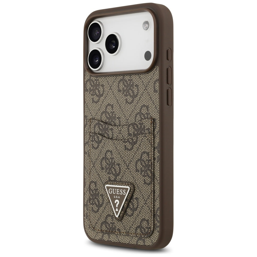 Guess 4G Nauble Card Triangle Case til iPhone 17 Pro Max - Brunt