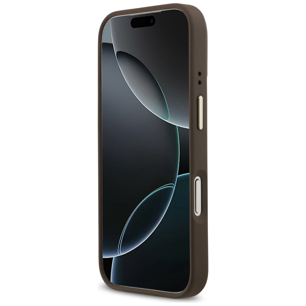 Guess 4G Logo Plate MagSafe-hylster til iPhone 17 Pro - brun