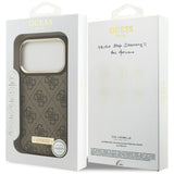 Guess 4G Logo Plate MagSafe-hylster til iPhone 17 Pro - brun