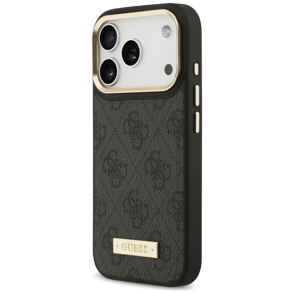 Guess 4G Logo Plate MagSafe Case til iPhone 17 Pro - sort