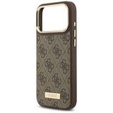 Guess 4G Logo Plate MagSafe Case til iPhone 17 Pro Max - Brunt