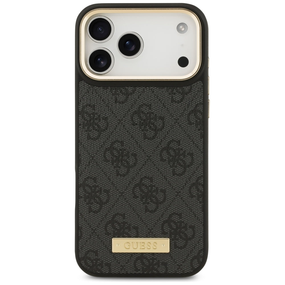 Guess 4G Logo Plate MagSafe Case til iPhone 17 Pro Max - sort