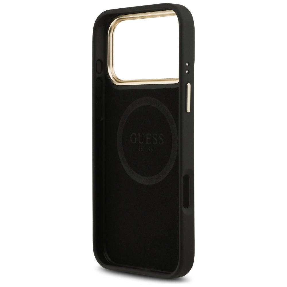 Guess 4G Logo Plate MagSafe Case til iPhone 17 Pro Max - sort