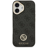 Guess 4G Strass Logo & Big Strap Metal Buttons MagSafe Case til iPhone 17 - sort