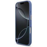 Guess 4G Strass Logo & Big Strap Metal Buttons MagSafe Case til iPhone 17 - Blå