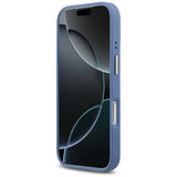 Guess 4G Strass Logo & Big Strap Metal Buttons MagSafe Case til iPhone 17 Pro - Blå