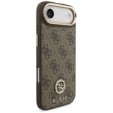 Guess 4G Strass Logo & Big Strap Metal Buttons MagSafe Case til iPhone Air - Brunt