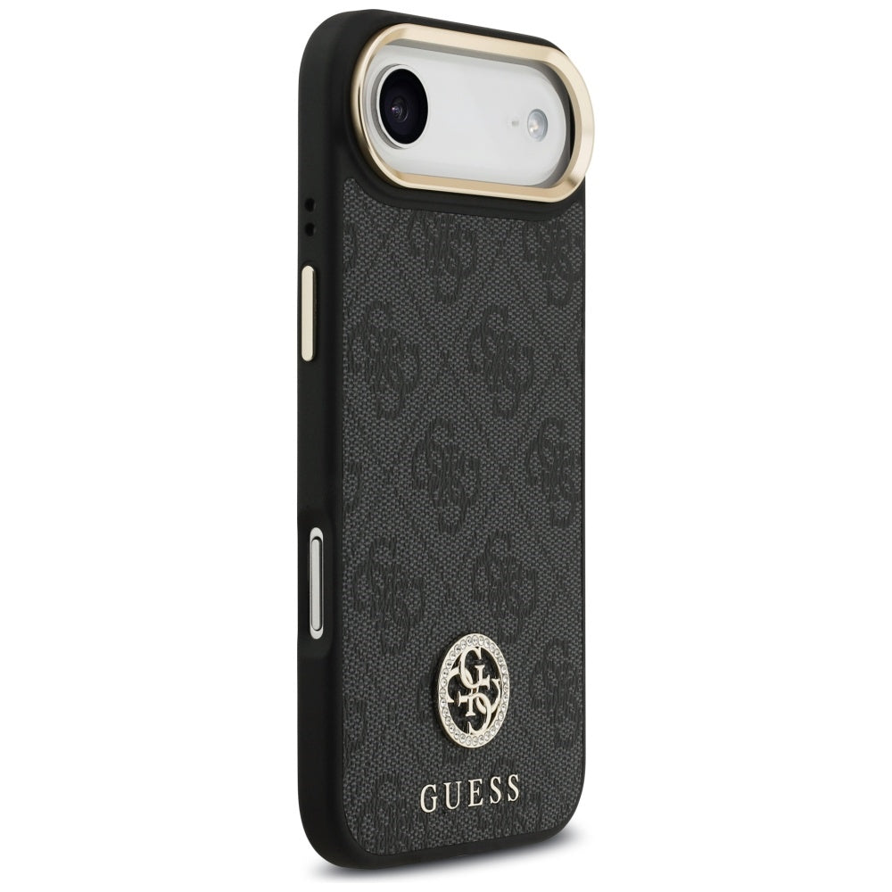 Guess 4G Strass Logo & Big Strap Metal Buttons MagSafe Case til iPhone Air - sort