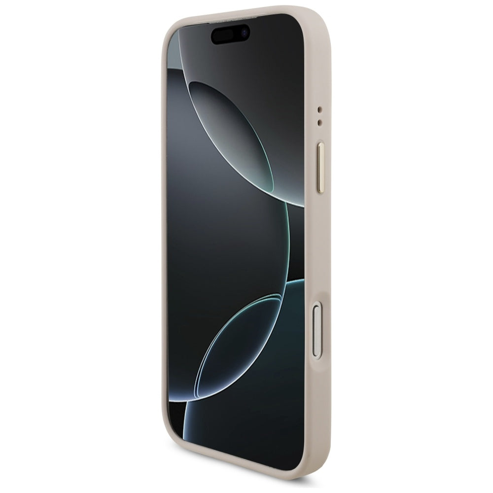 Guess 4G Triangle Logo & Big Strap Metal Buttons MagSafe Case til iPhone 17 Pro Max - Pink