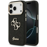 Guess Fixed Glitter Big 4G Metal Frame Case til iPhone 17 Pro - sort
