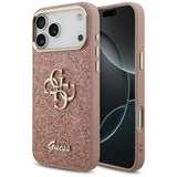 Guess Fixed Glitter Big 4G Metal Frame Case til iPhone 17 Pro Max - Pink