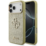 Guess Fixed Glitter Big 4G Metal Frame Case til iPhone 17 Pro Max - guld