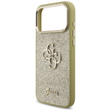 Guess Fixed Glitter Big 4G Metal Frame Case til iPhone 17 Pro Max - guld