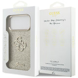 Guess Fixed Glitter Big 4G Metal Frame Case til iPhone 17 Pro Max - guld