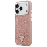 Guess Glitter Triangle Logo MagSafe Case til iPhone 17 Pro - Pink