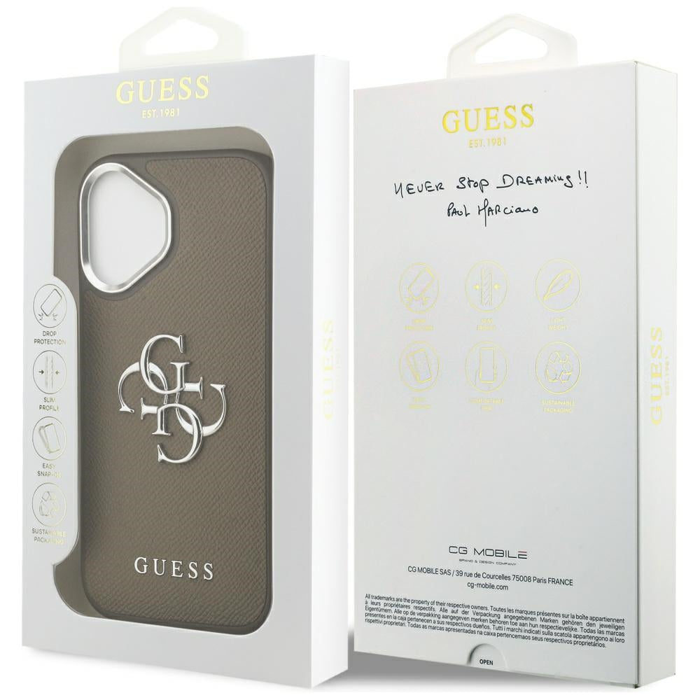 Guess Grained Big 4G Classic Logo iPhone 17 Case - Brunt
