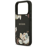 Guess Grained Flowers Classic Logo MagSafe-foder for iPhone 17 Pro - sort