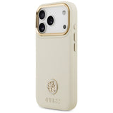 Guess Grained Strass Logo MagSafe-hylster til iPhone 17 Pro - beige