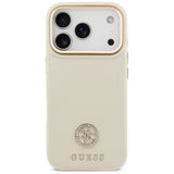 Guess Grained Strass Logo MagSafe-hylster til iPhone 17 Pro - beige