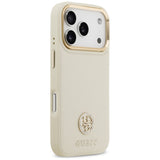 Guess Grained Strass Logo MagSafe-hylster til iPhone 17 Pro - beige
