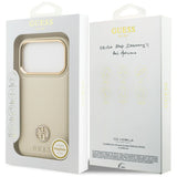 Guess Grained Strass Logo MagSafe-hylster til iPhone 17 Pro - beige